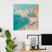 Monet is The Beach en de Falaise d'Amont Poster (Thuiskantoor)
