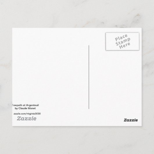 Monet - Jaagpad bij Argenteuil Briefkaart (Achterkant)