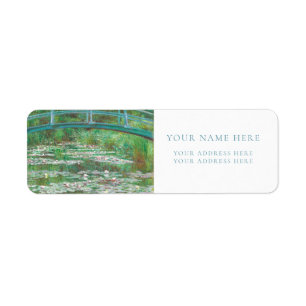MONET "JAPANESE VOETBRIDGE" RETURN ADRES ETIKET