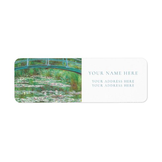 MONET "JAPANESE VOETBRIDGE" RETURN ADRES ETIKET (Voorkant)