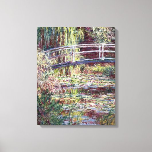 Monet Japans Bridge Symfonie in Roos Fine Art Canvas Afdruk (Voorkant)