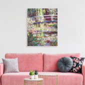 Monet Japans Bridge Symfonie in Roos Fine Art Canvas Afdruk (Insitu (Woonkamer))