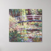 Monet Japans Bridge Symfonie in Roos Fine Art Canvas Afdruk (Voorkant)