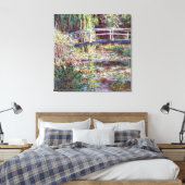 Monet Japans Bridge Symfonie in Roos Fine Art Canvas Afdruk (Insitu (Slaapkamer))