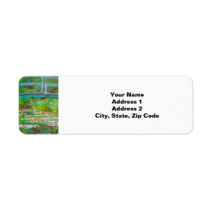 Monet Japanse brug en waterlilies Etiket
