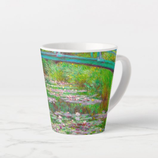 Monet Japanse brug en waterlilies Latte Mok (Rechterhoek)