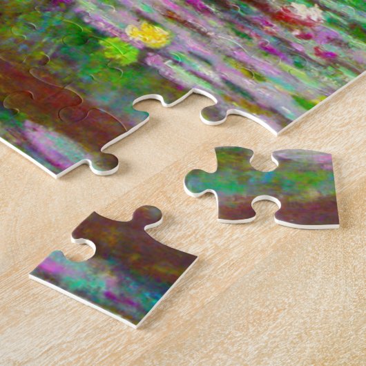 Monet Japanse brug en waterlilies Legpuzzel (Zijkant)