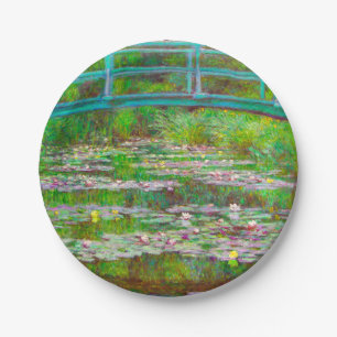 Monet Japanse brug en waterlilies Papieren Bordje