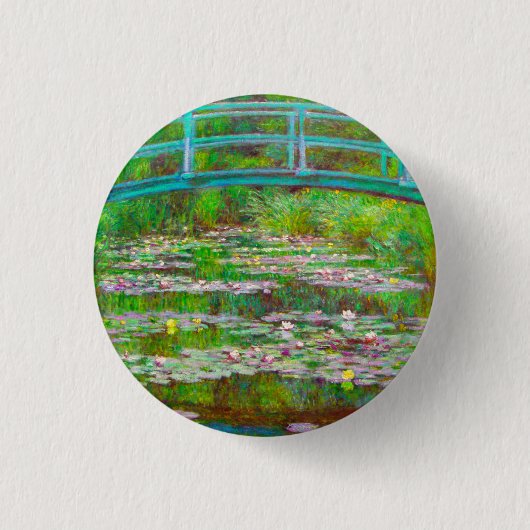 Monet Japanse brug en waterlilies Ronde Button 3,2 Cm (Voorkant)