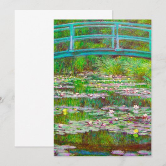 Monet Japanse brug en waterlilies Save The Date (Voorkant / Achterkant)