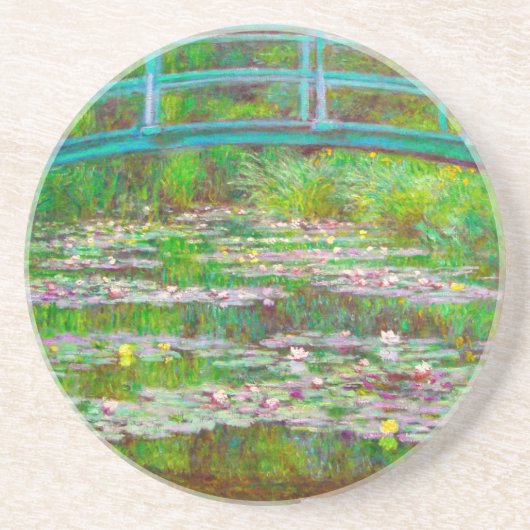 Monet Japanse brug en waterlilies Zandsteen Onderzetter (Voorkant)