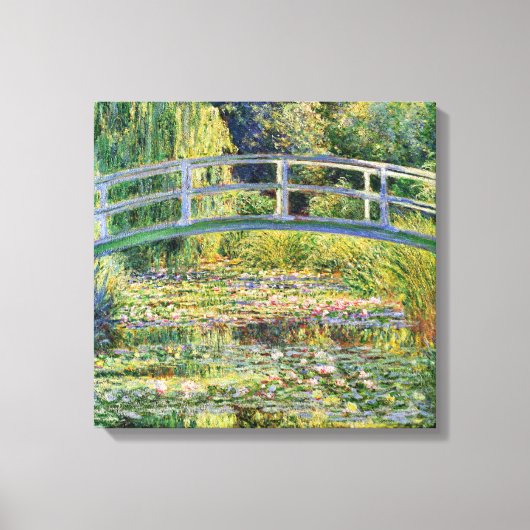 Monet Japanse Brug met Waterlelies Canvas Afdruk (Voorkant)