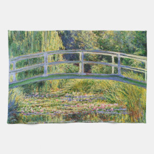 Monet Japanse brug met waterlilies Theedoek