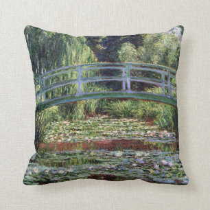 Monet Japanse voetbalbrug en de Water Lily Pool Kussen