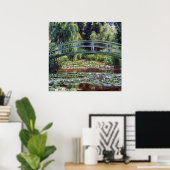 Monet Japanse voetbalbrug en de Water Lily Pool Poster (Thuiskantoor)