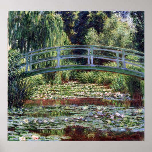 Monet Japanse voetbalbrug en de Water Lily Pool Poster (Voorkant)