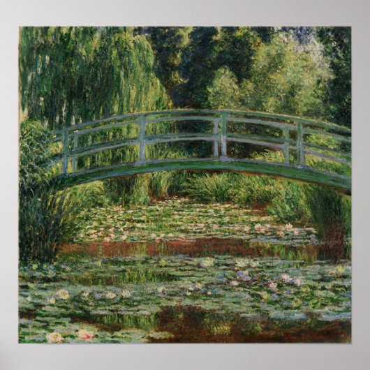 Monet - Japanse voetbalbrug en de waterLily Pool Poster (Voorkant)