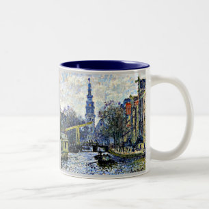 Monet: Kanaal in Amsterdam Tweekleurige Koffiemok