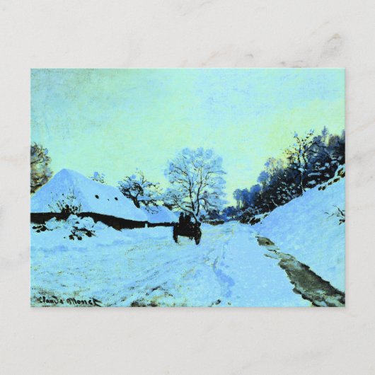 Monet - Kar op de Sneeuw Briefkaart (Voorkant)