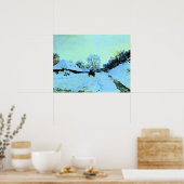 Monet - Kar op de Sneeuw Poster (Keuken)