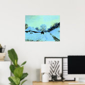 Monet - Kar op de Sneeuw Poster (Thuiskantoor)