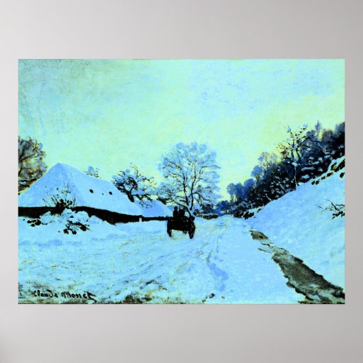 Monet - Kar op de Sneeuw Poster (Voorkant)