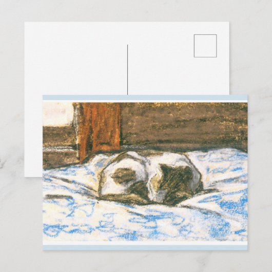 Monet, kat uit een bed briefkaart (Voorkant / Achterkant)