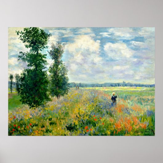 Monet - Klaprozenveld Argenteuil 1875 Poster (Voorkant)