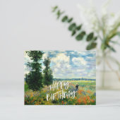Monet - Klaprozenveld, Argenteuil, verjaardagsgroe Briefkaart (Staand voorkant)