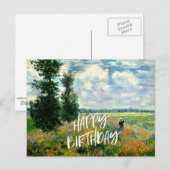 Monet - Klaprozenveld, Argenteuil, verjaardagsgroe Briefkaart (Voorkant / Achterkant)
