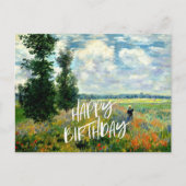 Monet - Klaprozenveld, Argenteuil, verjaardagsgroe Briefkaart (Voorkant)