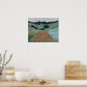 Monet - Klaprozenveld in een holte bij Giverny Poster (Keuken)