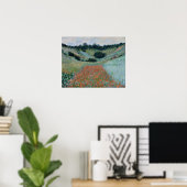 Monet - Klaprozenveld in een holte bij Giverny Poster (Thuiskantoor)