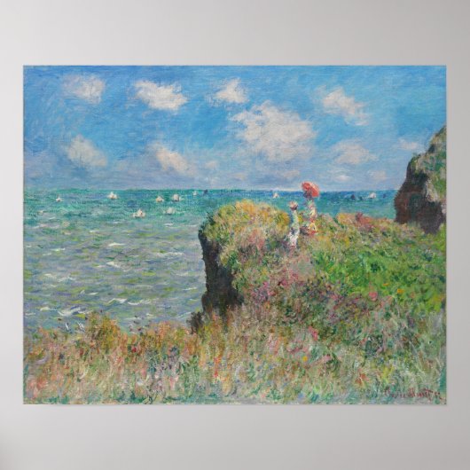 Monet - Klipwandeling bij Pourville Poster (Voorkant)
