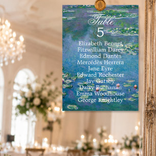 Monet Kunst Bloem Bruiloft Tafel Nummer Zitplaatsk