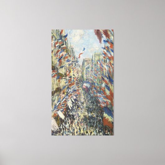 Monet Kunst, De Rue Montorgueil in Parijs Canvas Afdruk (Voorkant)