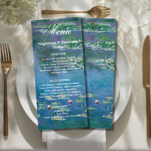 Monet Kunst Waterlelies Vijver Groen Bloem Bruilof Menu
