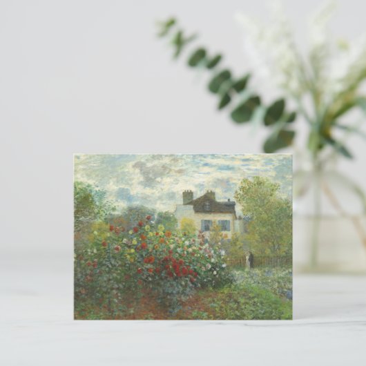 Monet Kunstenaars Tuin in Argenteuil Schilderij Briefkaart (Staand voorkant)