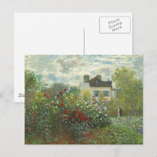 Monet Kunstenaars Tuin in Argenteuil Schilderij Briefkaart (Voorkant / Achterkant)