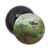 Monet Kunstenaars Tuin in Argenteuil Schilderij Button Flesopener (Voorkant)
