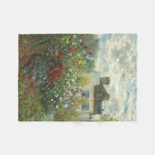 Monet Kunstenaars Tuin in Argenteuil Schilderij Fleece Deken (Voorkant (Horizontaal))