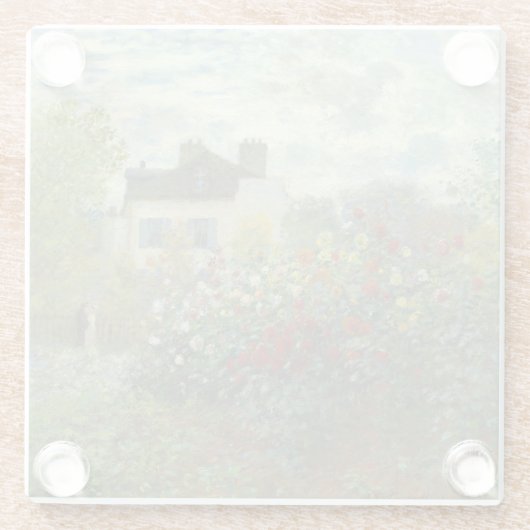Monet Kunstenaars Tuin in Argenteuil Schilderij Glazen Onderzetter (Achterkant)