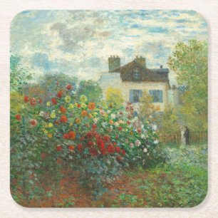 Monet Kunstenaars Tuin in Argenteuil Schilderij Kartonnen Onderzetters