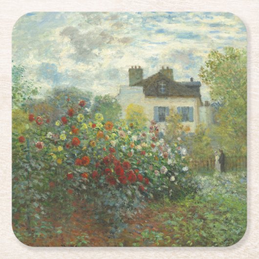 Monet Kunstenaars Tuin in Argenteuil Schilderij Kartonnen Onderzetters (Voorkant)