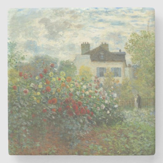 Monet Kunstenaars Tuin in Argenteuil Schilderij Stenen Onderzetter (Voorkant)