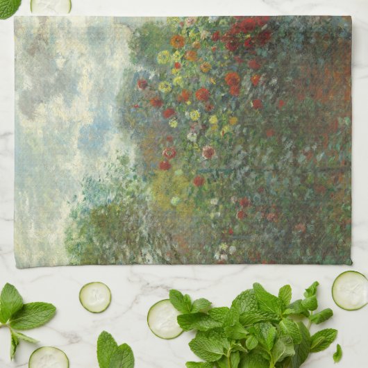 Monet Kunstenaars Tuin in Argenteuil Schilderij Theedoek (Gevouwen)