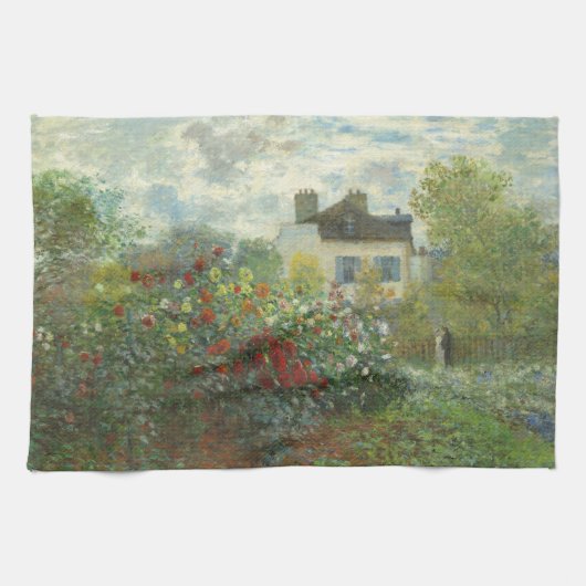 Monet Kunstenaars Tuin in Argenteuil Schilderij Theedoek (Horizontaal)
