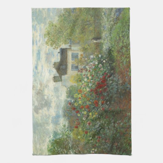 Monet Kunstenaars Tuin in Argenteuil Schilderij Theedoek (Verticaal)