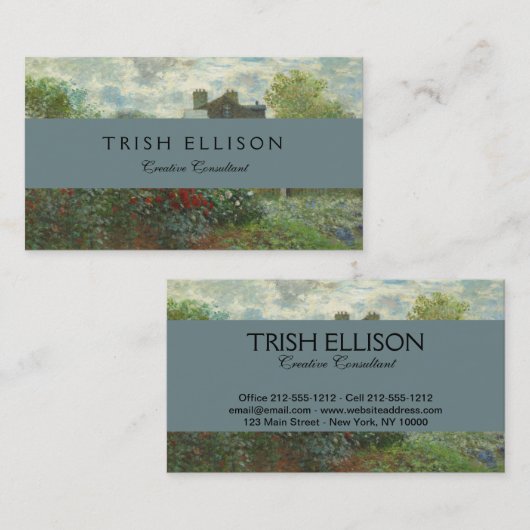 Monet Kunstenaars Tuin in Argenteuil Schilderij Visitekaartje (Voorkant / Achterkant)