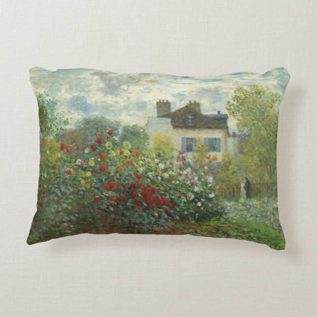 Monet Kunstenaarstuin in Argenteuil Schilderij Accent Kussen (Achterkant)
